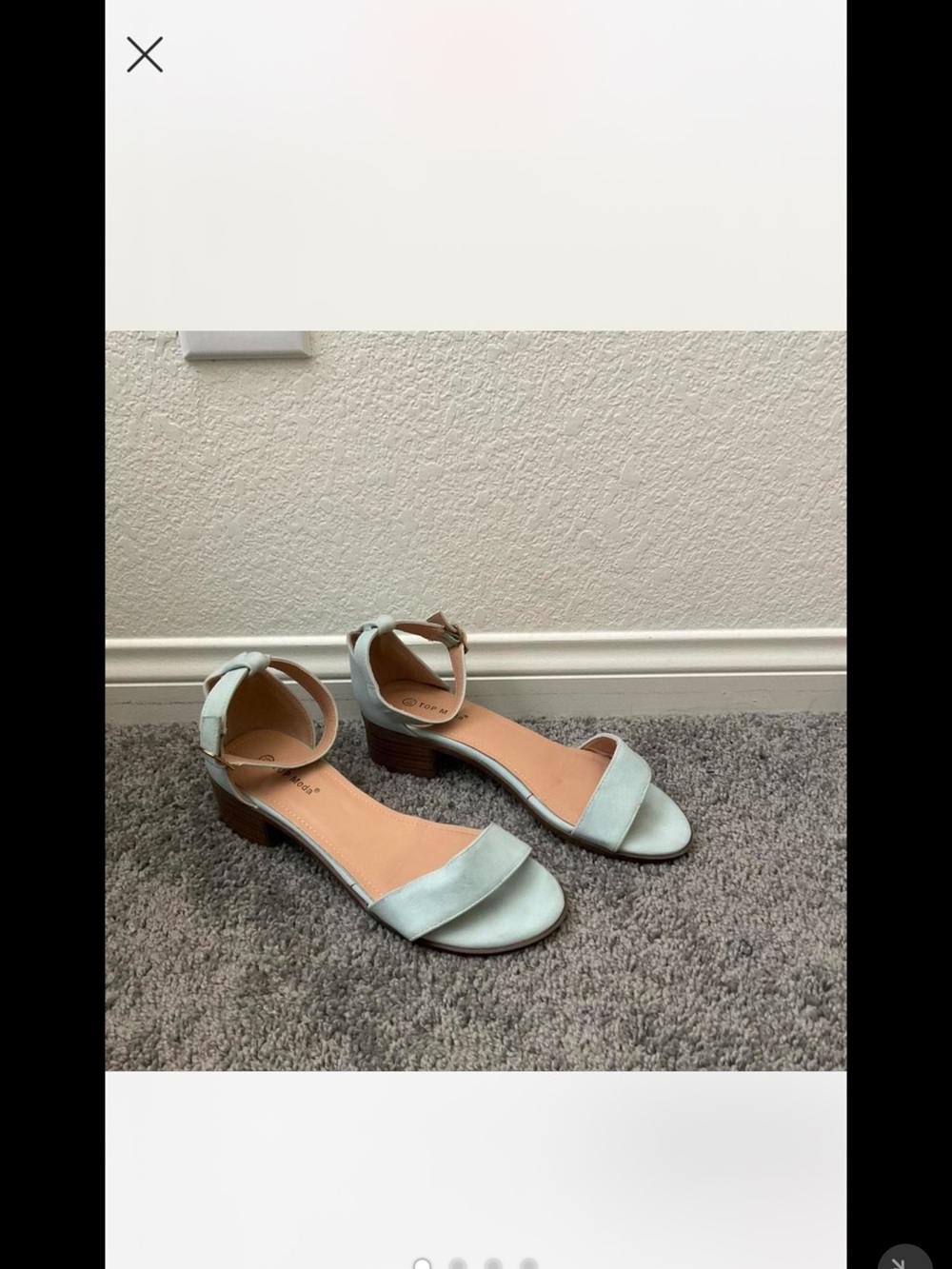 TOP Moda Mint Blue Ankle-Strap Block Heel Sandals